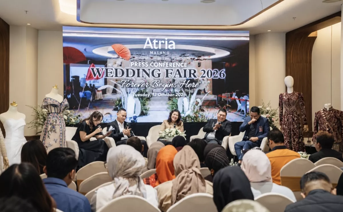 Atria Hotel Malang menggelar Press Conference Atria Hotel Malang menggelar Press Conference Atria Wedding Fair 2026 pada Selasa (13/10/2026). Foto: Dok-Atria Wedding Fair 2026